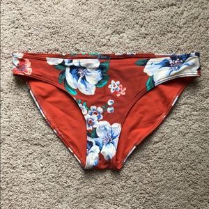 Aerie burnt orange Floral Bikini Bottom